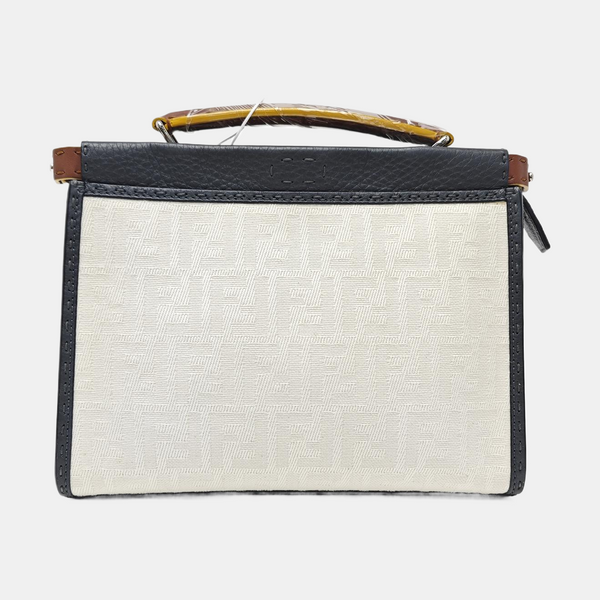 Monogram Fabric Shoulder Bag White