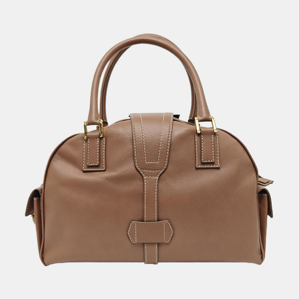 Calfskin Top Handle Bag Beige
