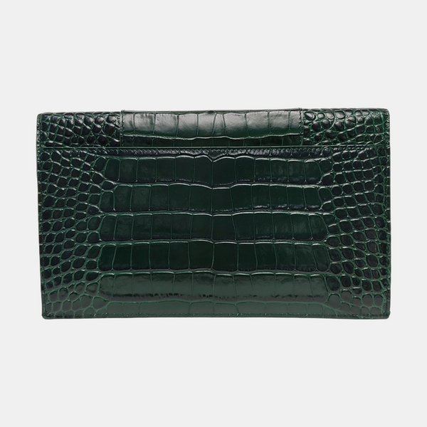Authenticated pre-owned Hourglass Calfskin Green - Clutch at Looply