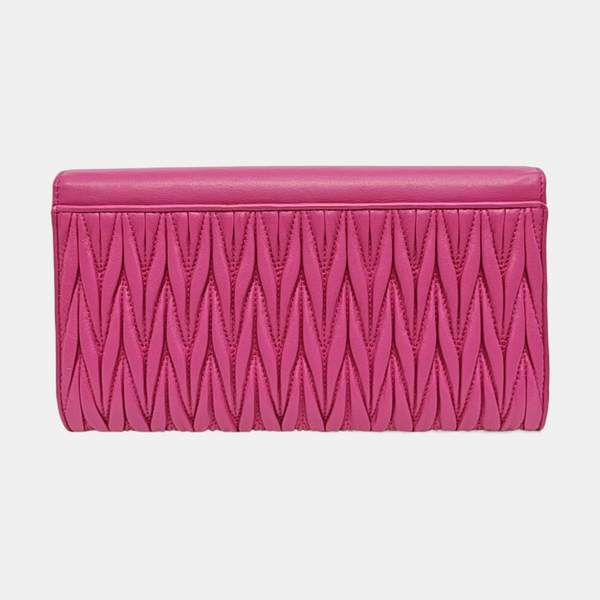 Flap Wallet Quilted Lambskin Red Wallet