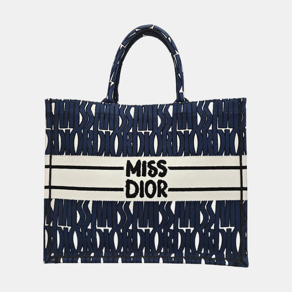 Book Tote Large Fabric Blue
