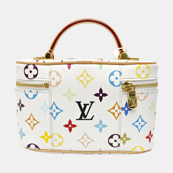 LV × TM Vanity Chain Pouch Monogram Coated Canvas White