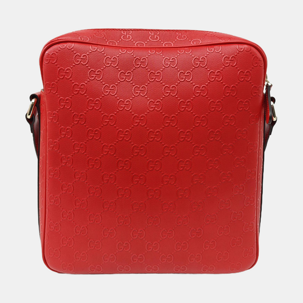 Monogram Calfskin Shoulder Bag Red