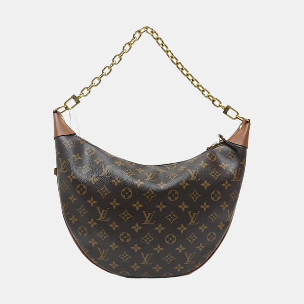 LOOP HOBO Monogram Coated Canvas Brown