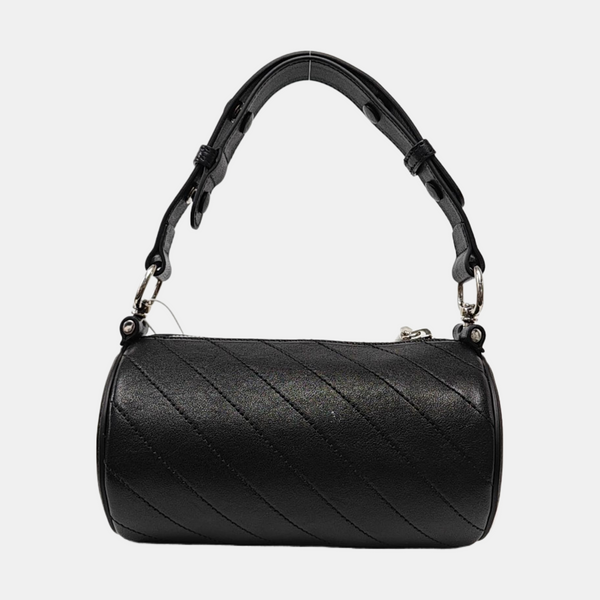 Quilted Calfskin Top Handle Bag Mini Black