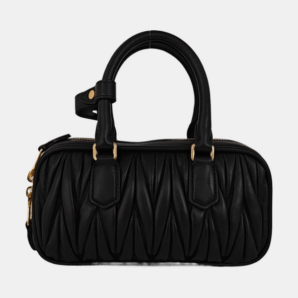 Arcadie Matelassé Small Quilted Lambskin Black