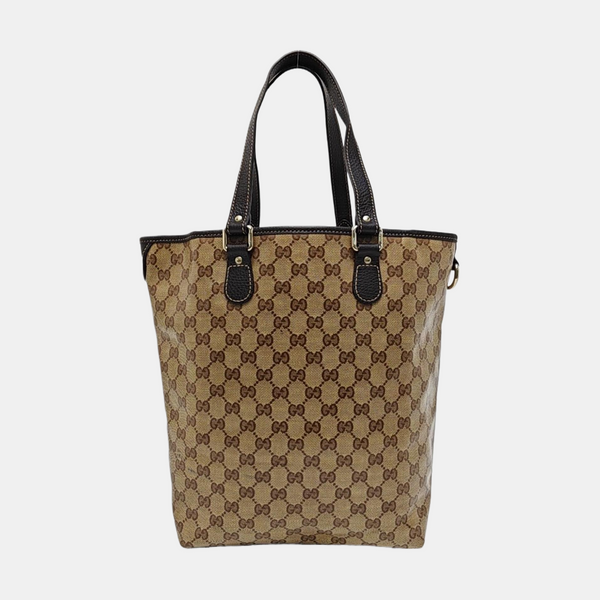 Monogram Coated Canvas Tote Bag Brown