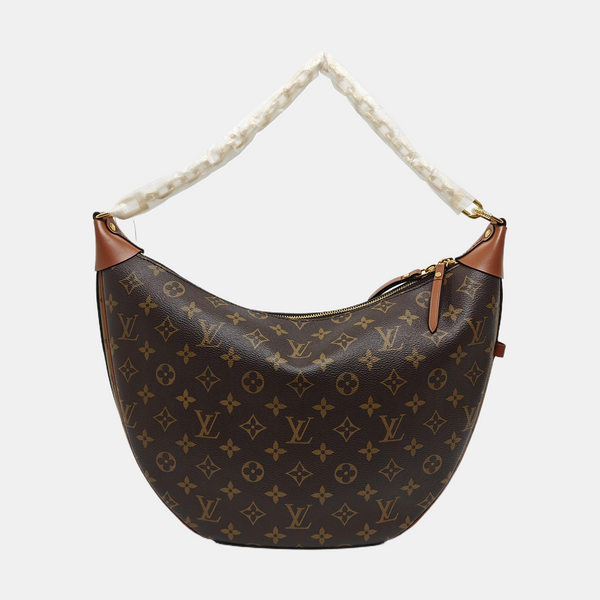 LOOP HOBO Monogram Coated Canvas Brown