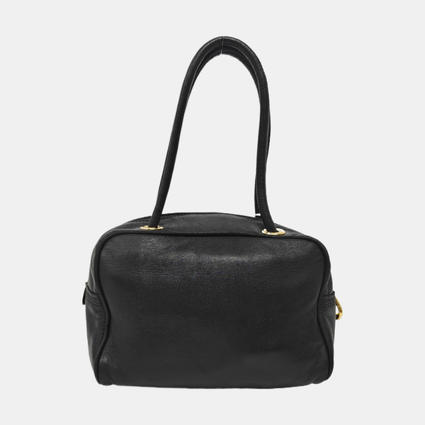 Calfskin Top Handle Bag Black