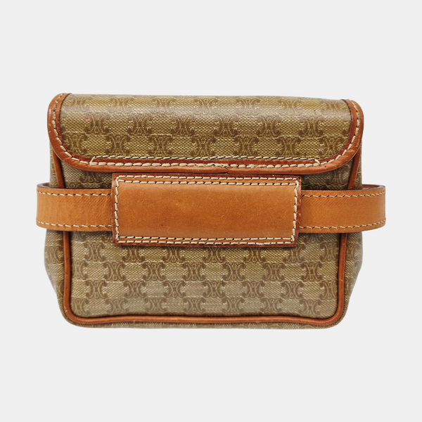 Coated Canvas Belt Bag Brown