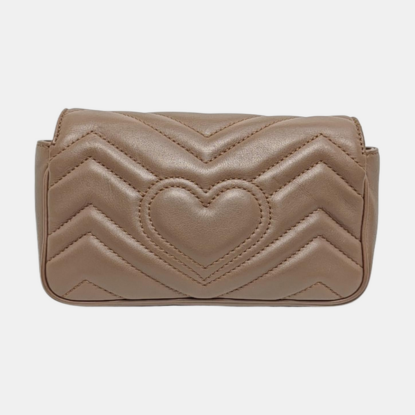 GG Marmont Mini Quilted Calfskin Beige
