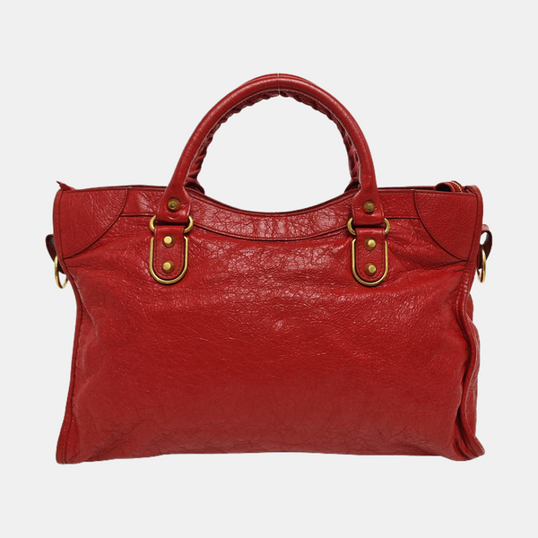 Authenticated pre-owned Classic City Medium Lambskin Red - Tote Bag at Looply