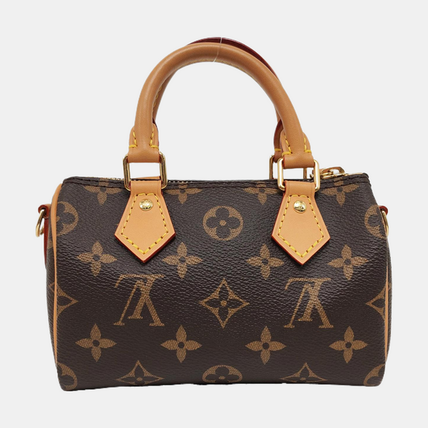 Authenticated pre-owned SPEEDY Nano Monogram Coated Canvas Brown - Shoulder Bag at Looply