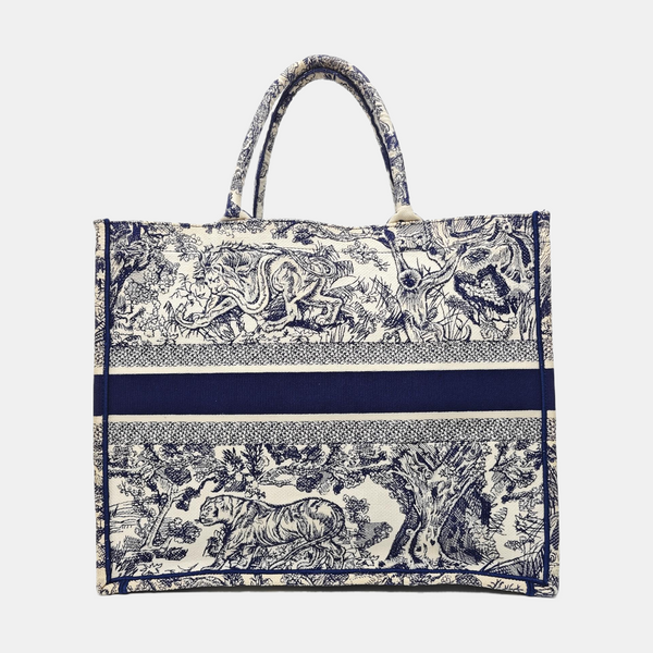 Book Tote Large Fabric Blue