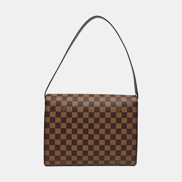 TRIBECA Damier Ebene Coated Canvas Brown
