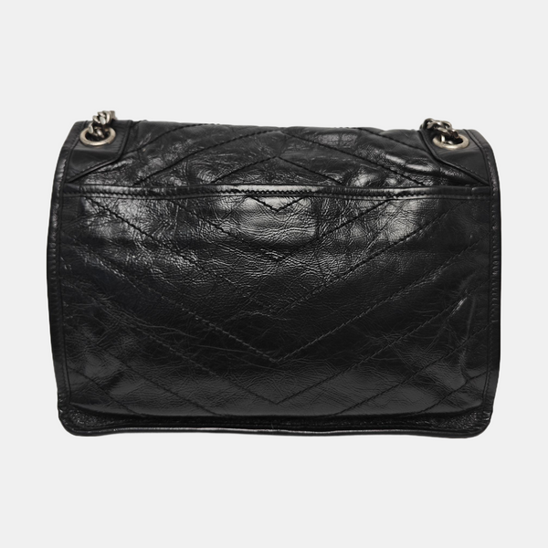 NIKI Medium Chevron Calfskin Black