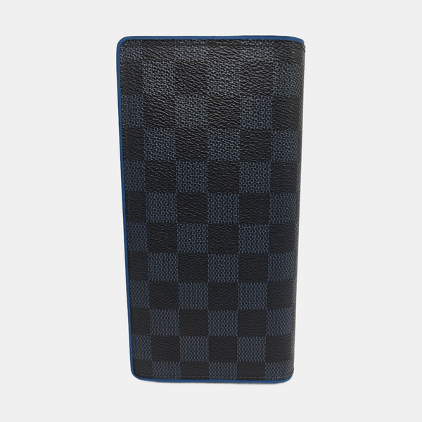 BRAZZA Damier Coated Canvas Blue Wallet