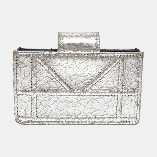 Diorama Cannage Calfskin Silver Wallet