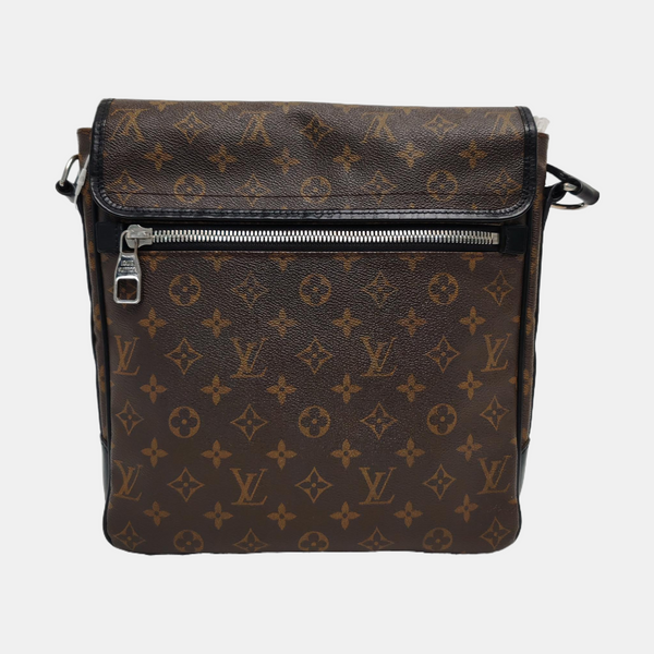 BASS MM Monogram Coated Canvas Brown