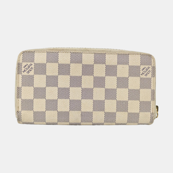 ZIPPY Damier Azur Coated Canvas White Wallet