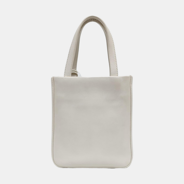 Quilted Calfskin Tote Bag White