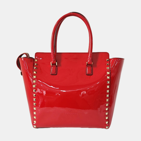 Rockstud Patent Leather Red
