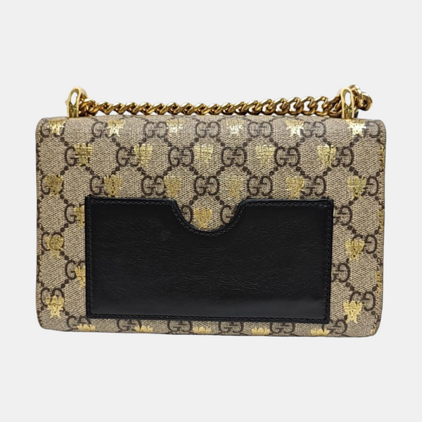 Candado pequeño Monogram lona revestida beige