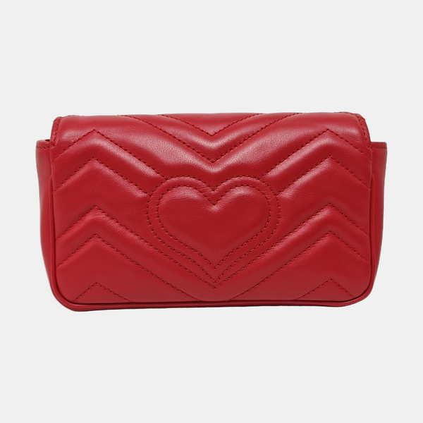 GG Marmont Mini Quilted Calfskin Red