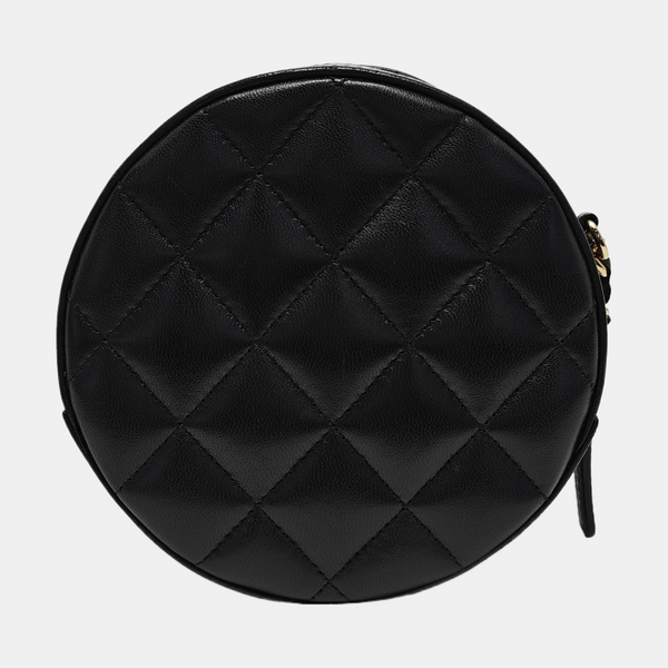 ROUND Quilted Lambskin Black