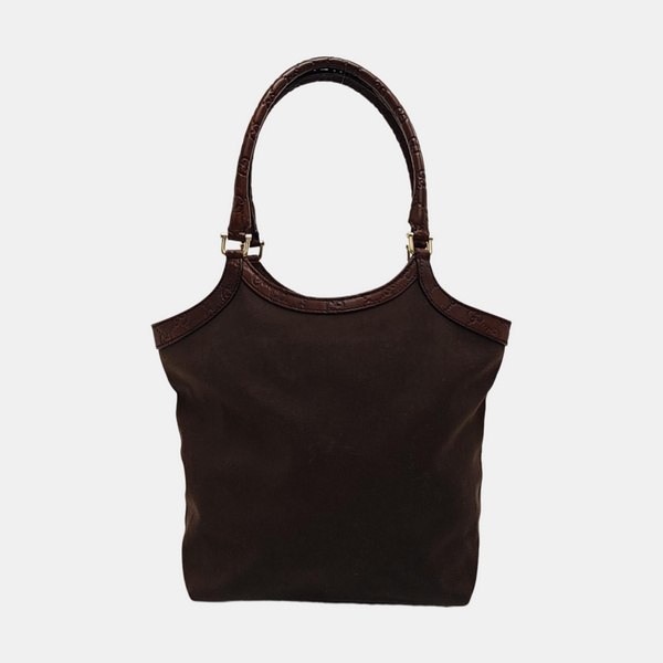 Monogram Canvas Top Handle Bag Brown