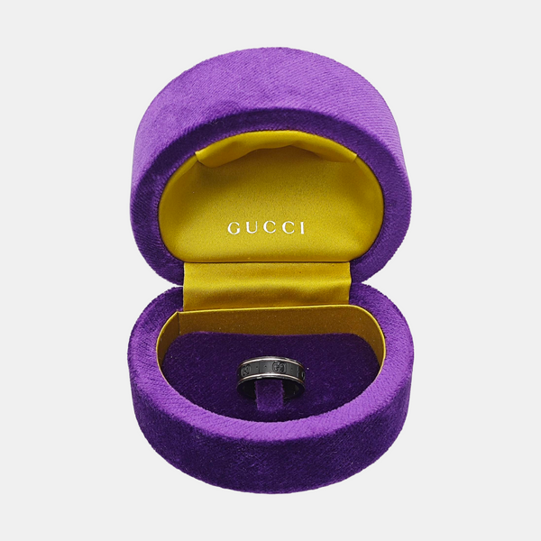 Icon 18k White Gold Black Ring EU 53
