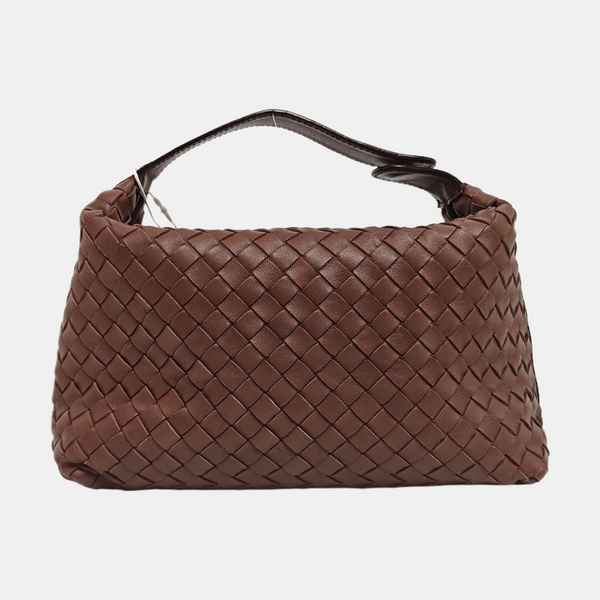 Lambskin Top Handle Bag Brown