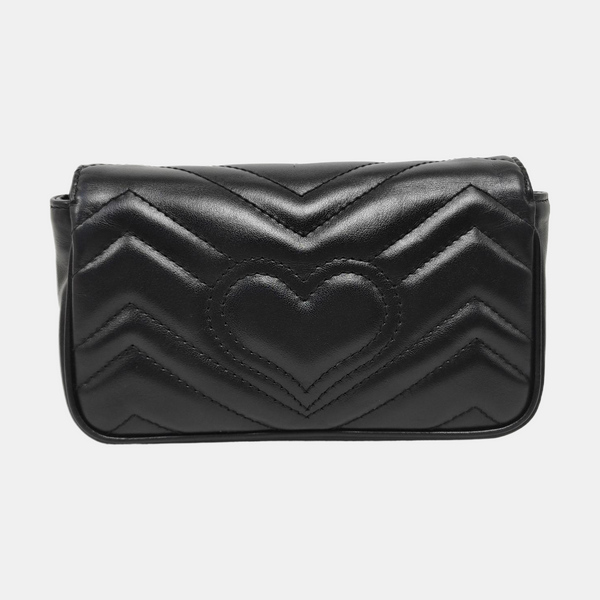 GG Marmont Mini Quilted Calfskin Black