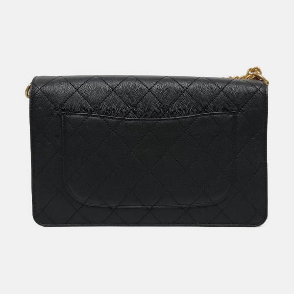 LADY COCO Medium Quilted Grained Calfskin Black