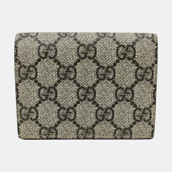 GG Supreme Monogram Coated Canvas Gray Wallet