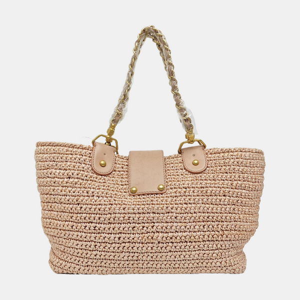 Straw Tote Bag Pink