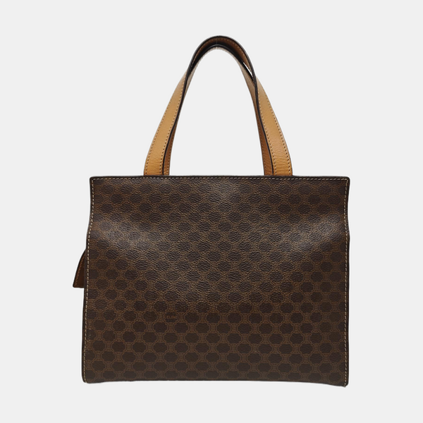Coated Canvas Shoulder Bag Brown