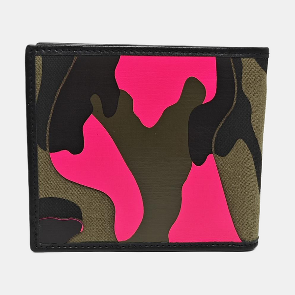 Coated Canvas Card Holder Green