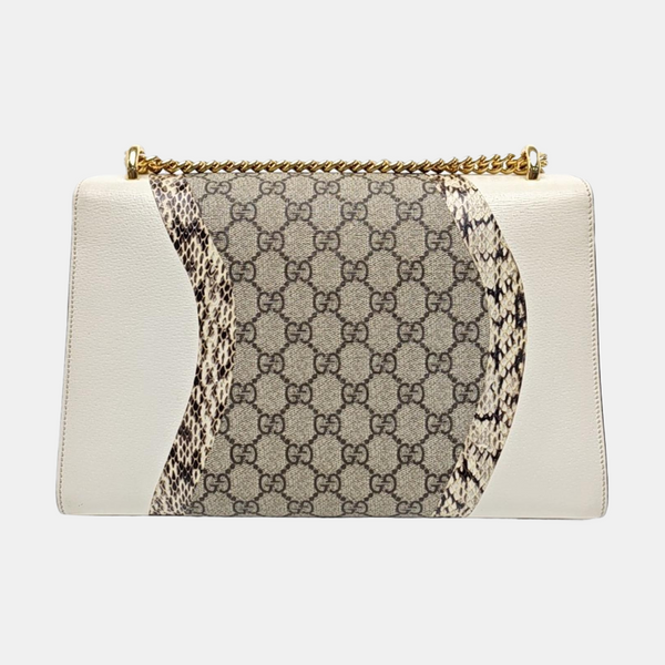 Padlock Small Monogram Coated Canvas White