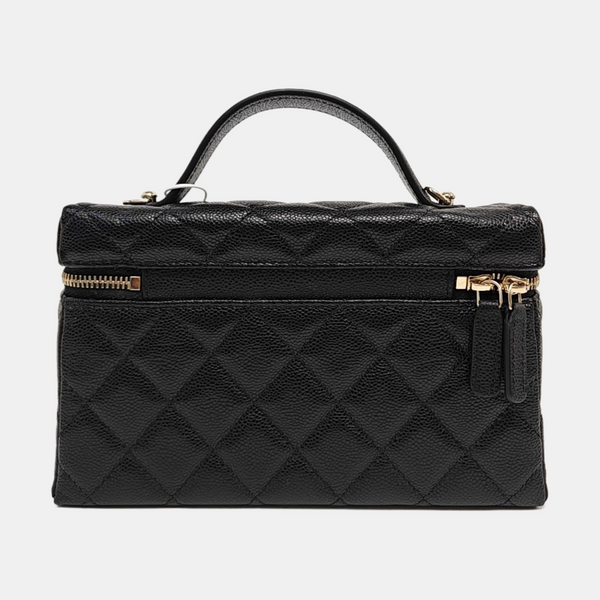 Quilted Grained Calfskin Black