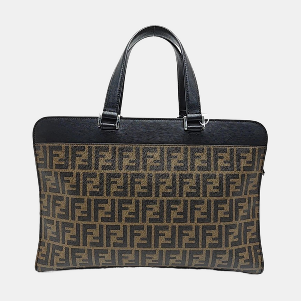 Coated Canvas Shoulder Bag Brown
