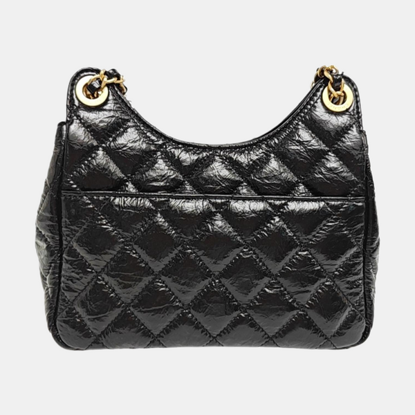 23C HOBO Small Quilted Calfskin Black