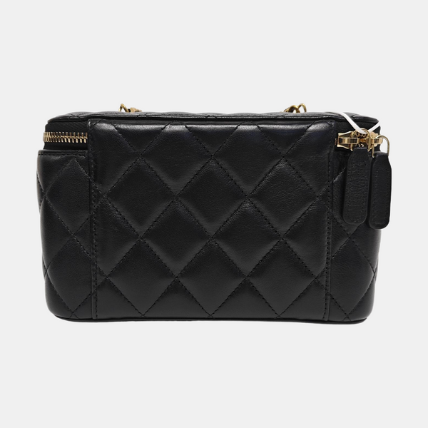 VANITY CASE Small Quilted Lambskin Black