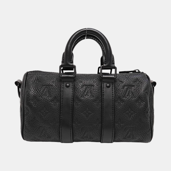 KEEPALL 25 Monogram Calfskin Black