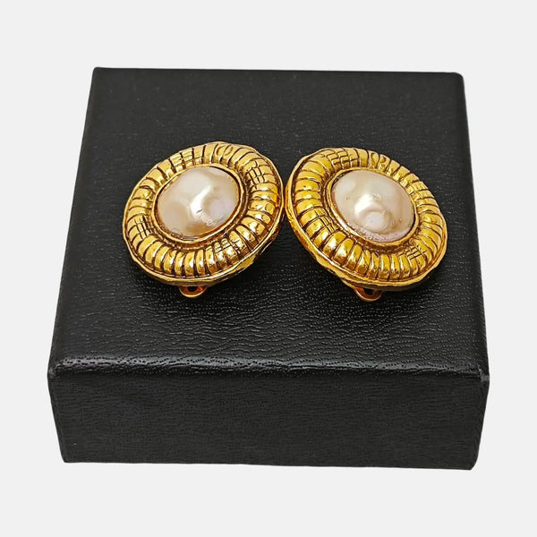 Metal Gold Clip On Earrings