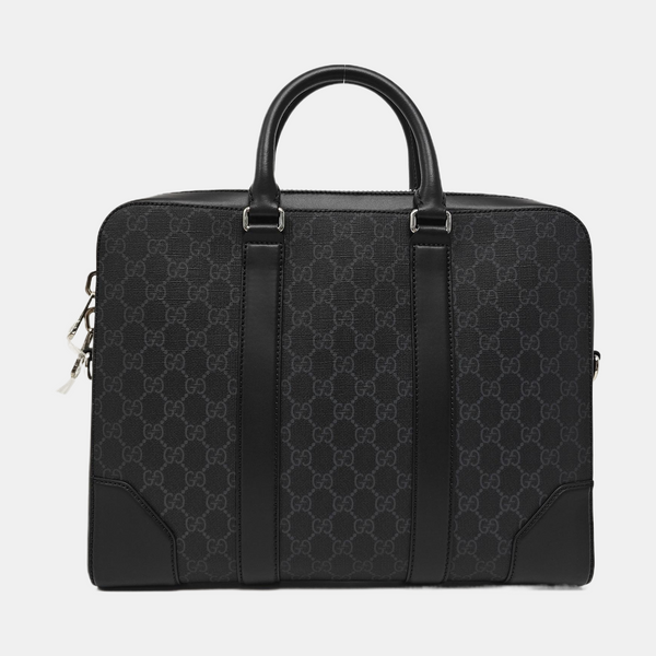 Monogram Coated Canvas Shoulder Bag Black