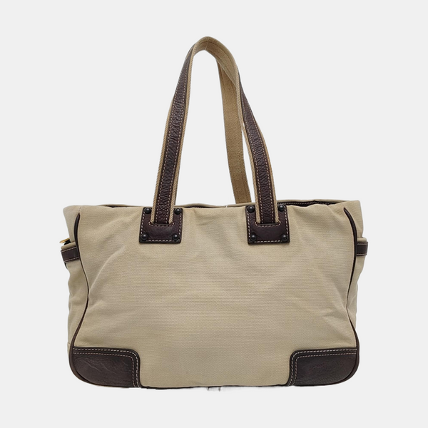 Canvas Top Handle Bag Beige