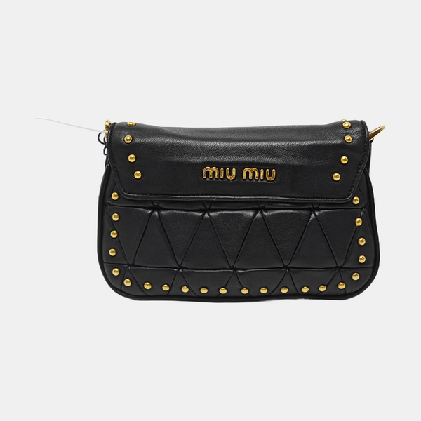 Quilted Lambskin Shoulder Bag Black