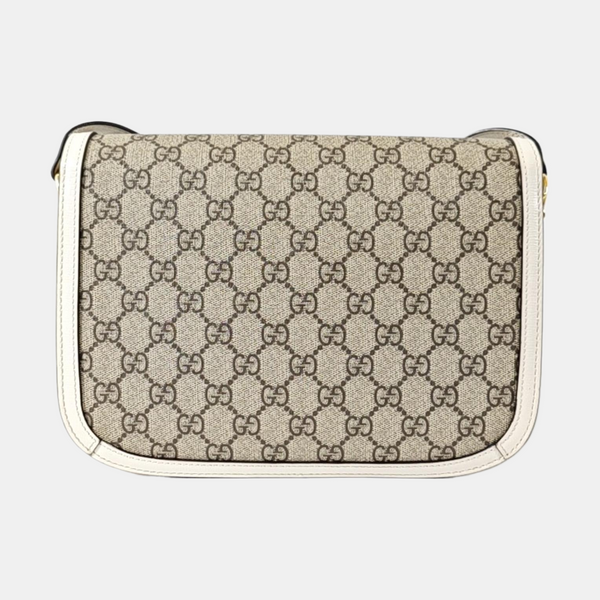 Horsebit 1955 Small Monogram Coated Canvas Beige