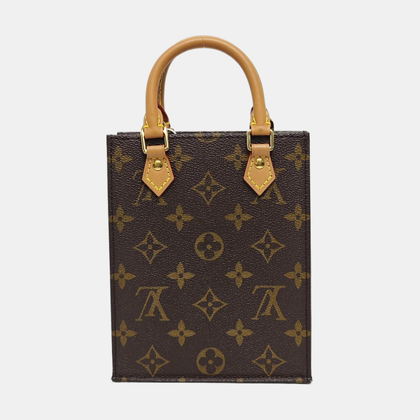 SAC PLAT Mini Monogram Coated Canvas Brown
